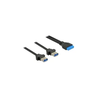 Delock Câbles rallonges à encastrer USB 3.0 Pinheader - USB A 0.8 m