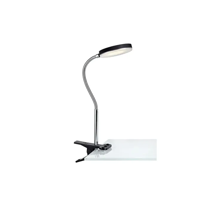 Markslöjd Lampe de bureau Clip flexible, 3000K, 5W, noir-chrome