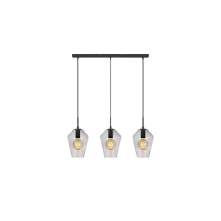 Markslöjd Lampe suspendue Rétro, 3 x E27, max. 60W, noir-smoke