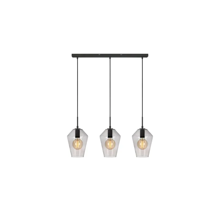 Markslöjd Lampe suspendue Rétro, 3 x E27, max. 60W, noir-smoke