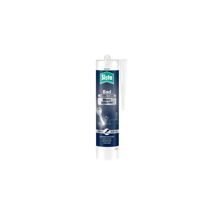 Sista Mastic Bain Qualité professionnelle silicone Blanc, 280 ml