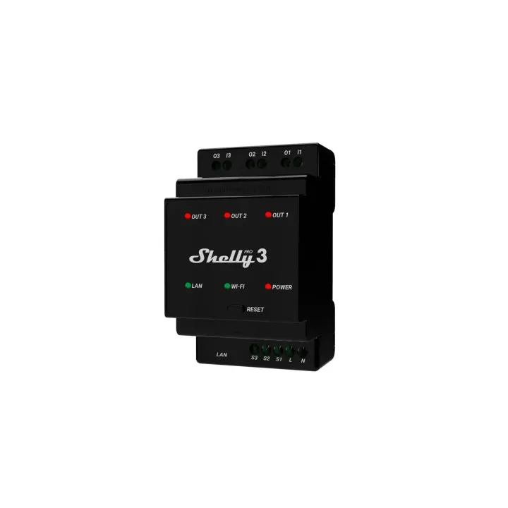 Shelly Commutateur Pro 3 LAN et WiFi-DIN-Rail