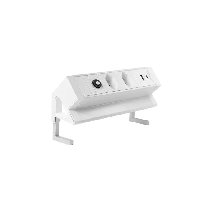 STEFFEN Bloc multiprises de table ALU DESK 2x T13, USB-A+C, Blanc