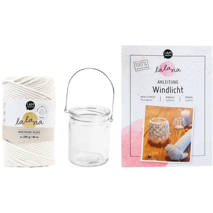 lalana Laine Set de macramé 4 pièces, Crème