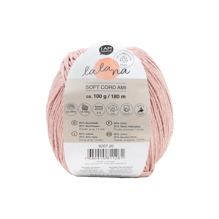 lalana Laine Soft Cord Ami 100 g, Rose