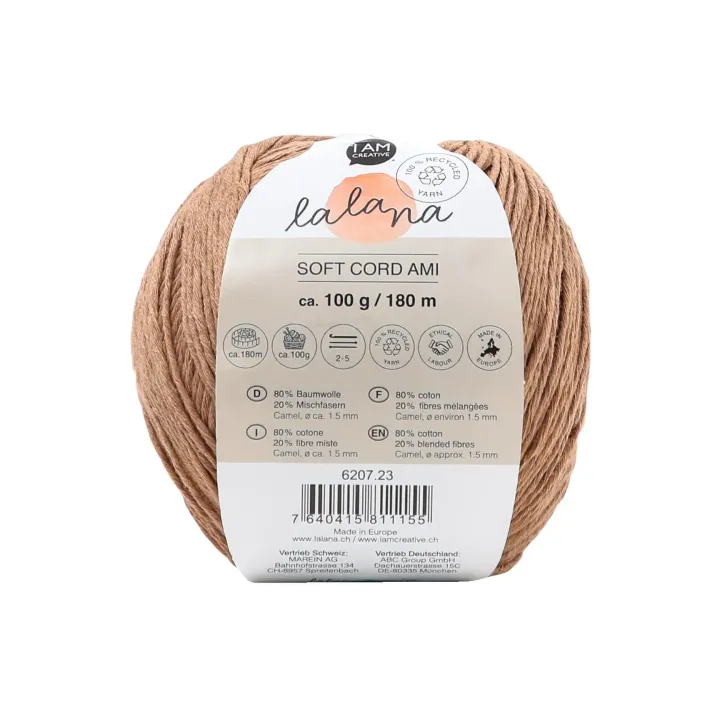 lalana Laine Soft Cord Ami 100 g, Brun clair