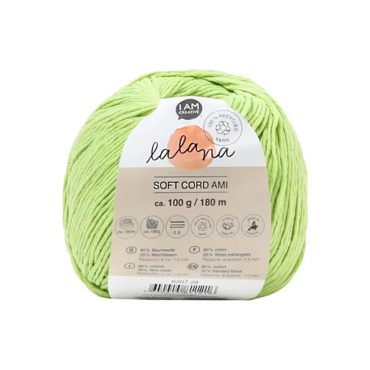 lalana Laine Soft Cord Ami 100 g, Vert clair