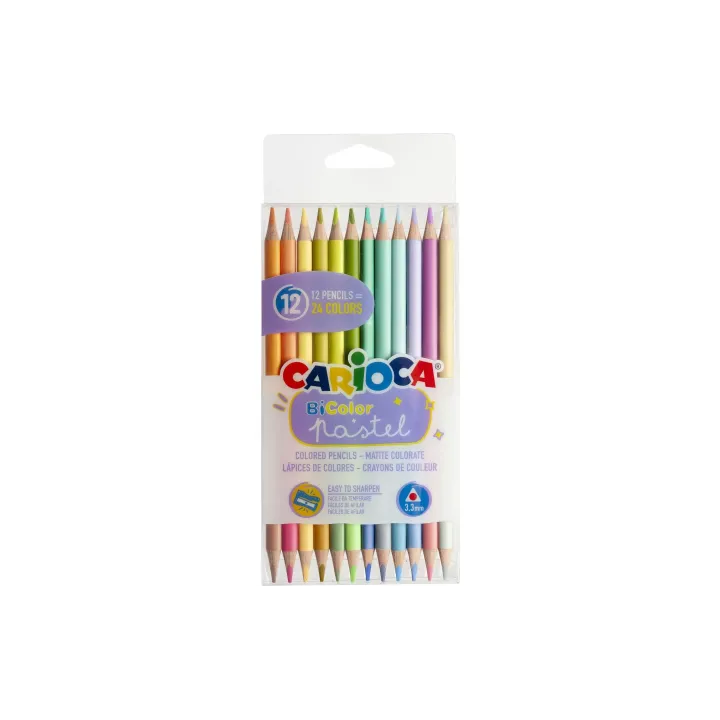 Carioca Crayons de couleur BiColor 12 pièces, Multicolore