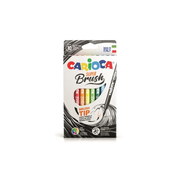 Carioca Feutres de coloriage Super Brush 10 pièces, Multicolore