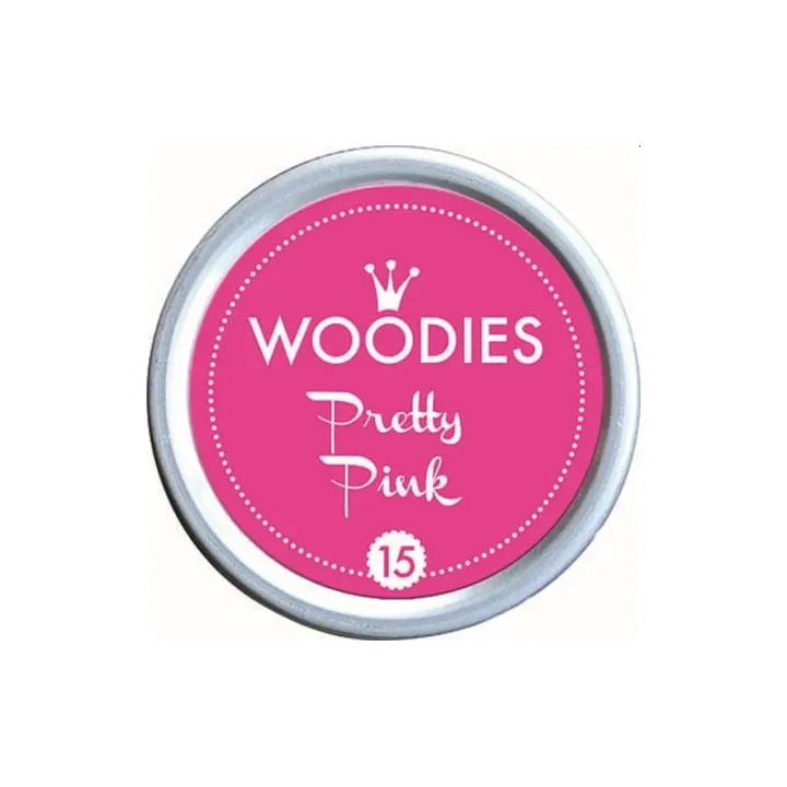 Woodies Tampon encreur 35 mm Pretty Pink, 1 pièce