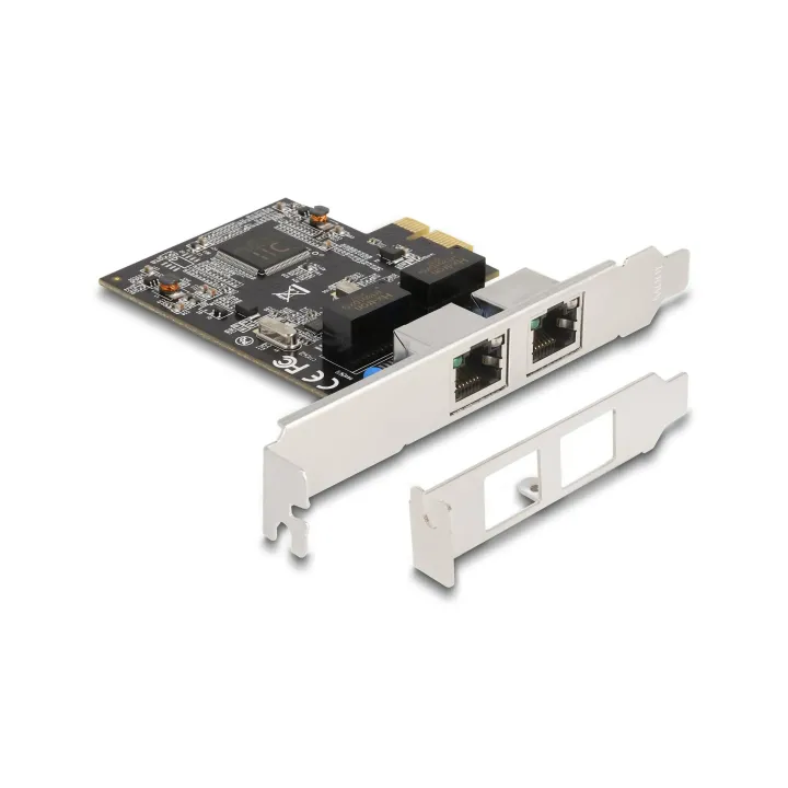 Delock Carte réseau 2xRJ45 Gigabit PCI-Express x1