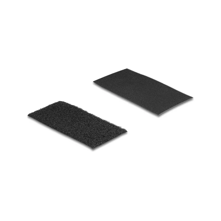 Delock Rectangles auto-agrippants Noir 0.1 m x 50 mm, 10 pièces