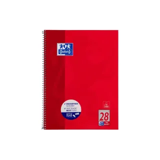 Oxford Cahier Bloc-notes collège A4+, quadrillé, rouge