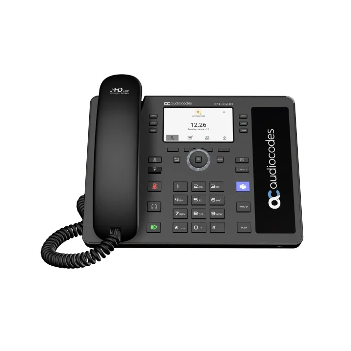 Audiocodes Téléphone de bureau C435HD Microsoft Teams Noir