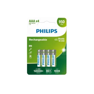 Philips Batterie Accu Rechargeable AAA 4 Pièce-s