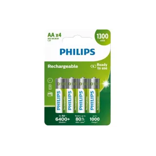 Philips Batterie Accu Rechargeable AA 4 Pièce-s