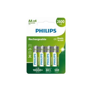 Philips Batterie Batterie Rechargeable AA 4 Pièce-s