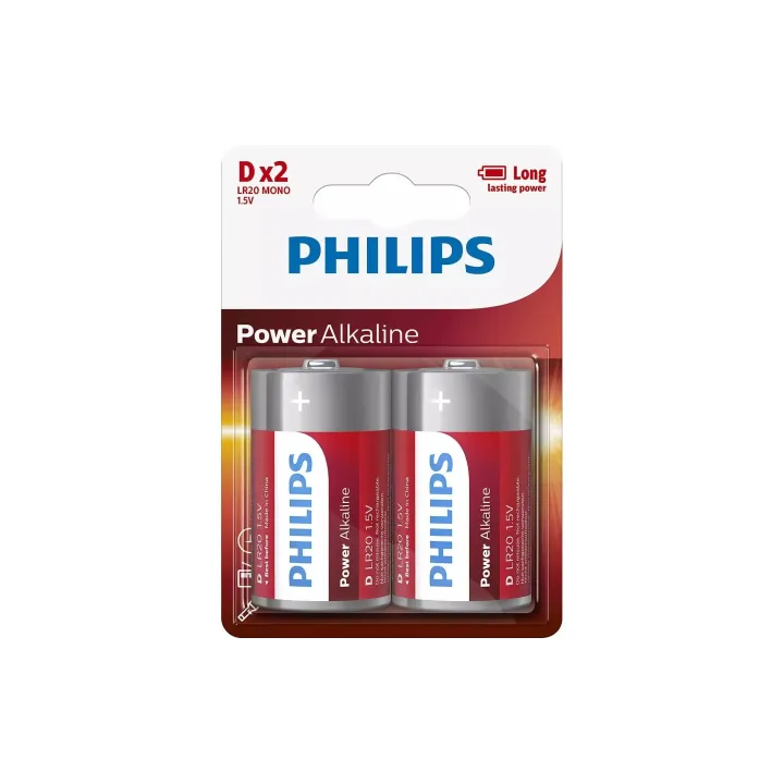 Philips Pile Power Alkaline D 2 Pièce-s