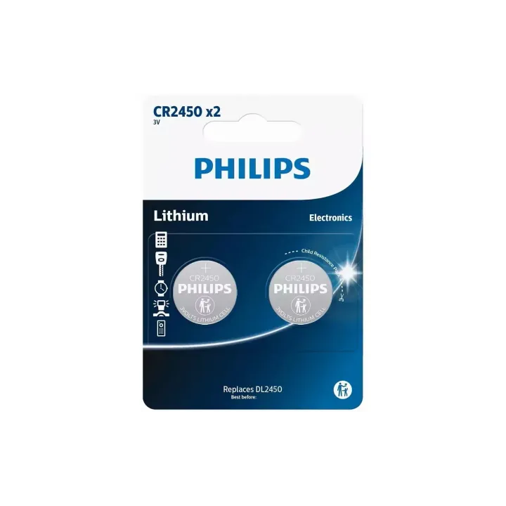 Philips Pile bouton Lithium R2450 2 Pièce-s