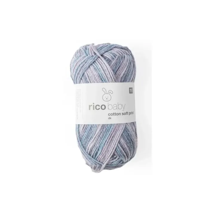 Rico Design Laine Baby Cotton Soft Print 50 g, Bleu  Violet
