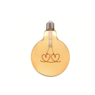 Illurbana Lampe Double Hearts suspendu, 4W, E27, Blanc chaud