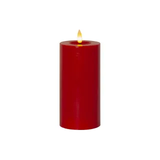 Star Trading Bougie LED Pillar Flamme Flow, 17.5 cm, Rouge