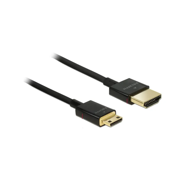 Delock Câble 4K 60Hz HDMI - Mini-HDMI (HDMI-C), 1 m, Noir
