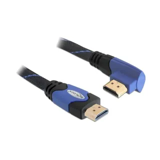 Delock Câble coudé à gauche HDMI - HDMI, 1 m, Bleu