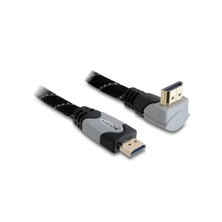 Delock Câble coudé en haut HDMI - HDMI, 1 m, Gris