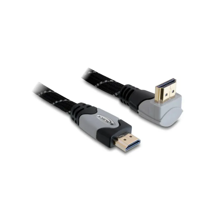 Delock Câble coudé en haut HDMI - HDMI, 1 m, Gris