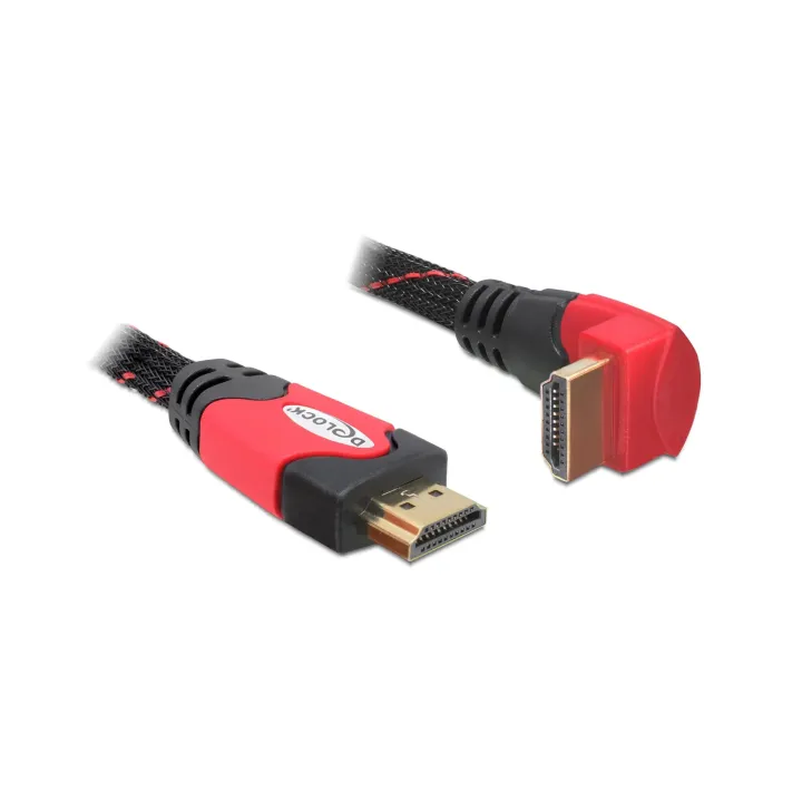 Delock Câble coudé en bas HDMI - HDMI, 5 m, Rouge