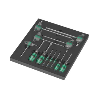 Wera Jeu de tournevis Hex 9713 Insert en mousse, 12 pièces