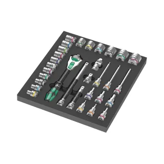 Wera Jeu de cliquets 8000 C Zyklop 9722 Insert en mousse, 31 pièces