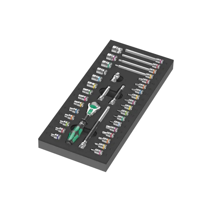 Wera Jeu de cliquets 8000 A Zyklop 9720 Insert en mousse, 37 pièces