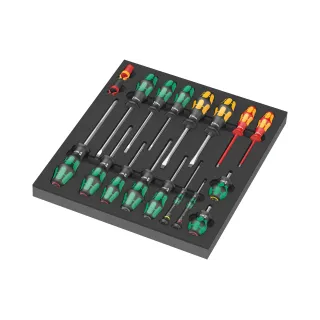 Wera Jeux de tournevis 9710 Kit de calage en mousse 1, 18 pièces