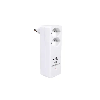 Schönenberger Fiche de branchement 2x T13, 2x USB A, Blanc