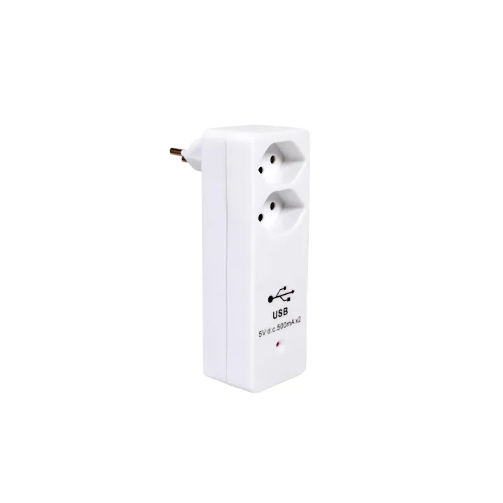 Schönenberger Fiche de branchement 2x T13, 2x USB A, Blanc