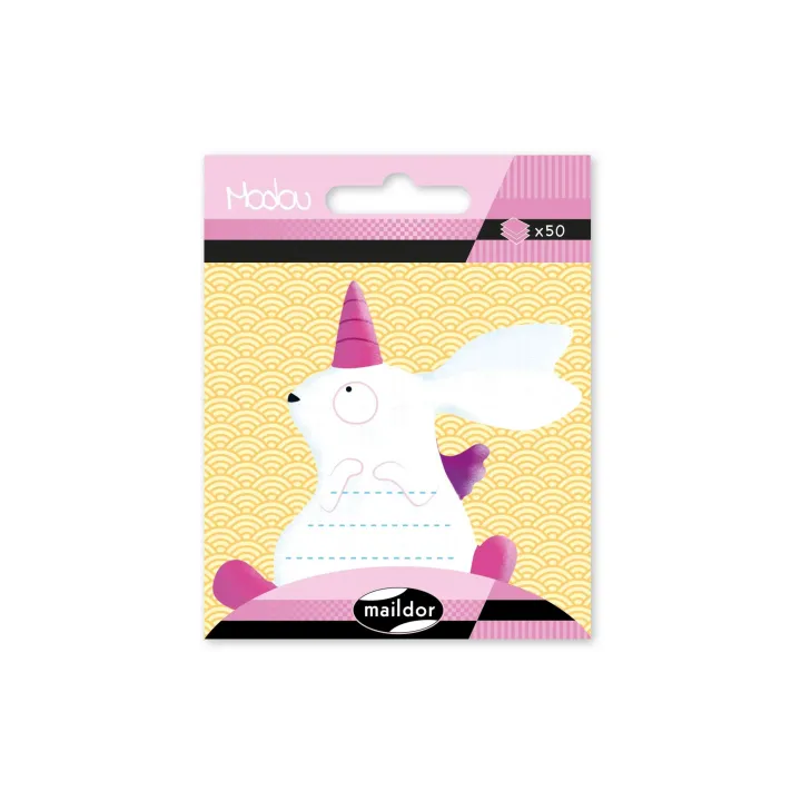 Clairefontaine Fiche de bloc-notes 7.5 x 11.5 cm, lapin licorne