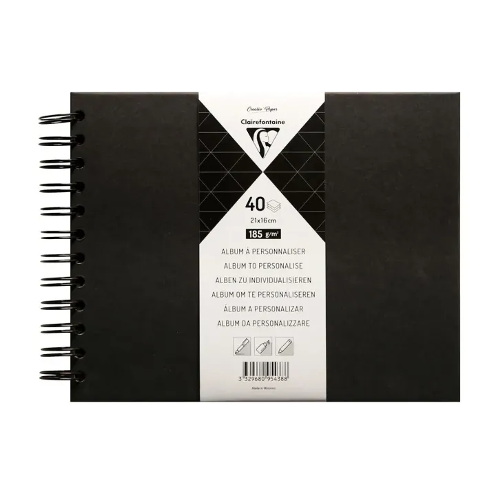 Clairefontaine Bloc-notes DIY 21 x 16 cm, Vierge, Noir