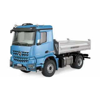 Amewi Camion-benne Pro Hydraulique, MB Arocs, bleu, 1:14, RTR