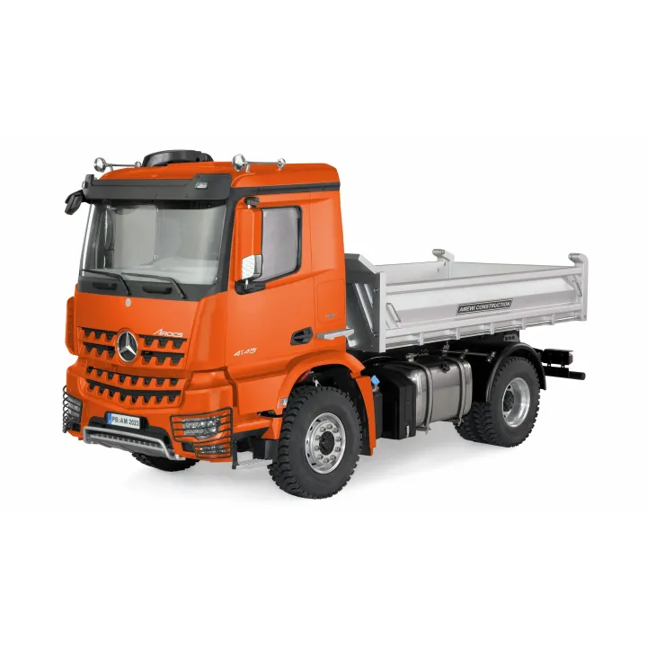 Amewi Camion-benne Pro Hydraulique, MB Arocs, Orange, 1:14, RTR