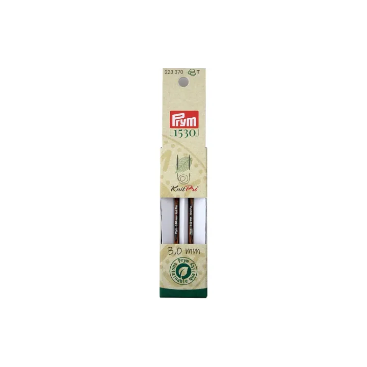 Prym 1530 Pointes daiguilles à tricoter Natural, court 3.00 mm, 8.7 cm