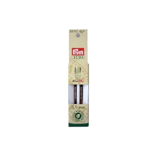 Prym 1530 Pointes daiguilles à tricoter Natural, court 3.50 mm, 8.7 cm, bois de bouleau