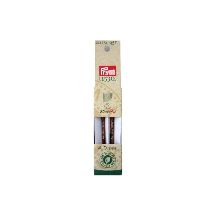 Prym Pointes daiguilles à tricoter Natural, court 4.00 mm, 8.7 cm, bois de bouleau