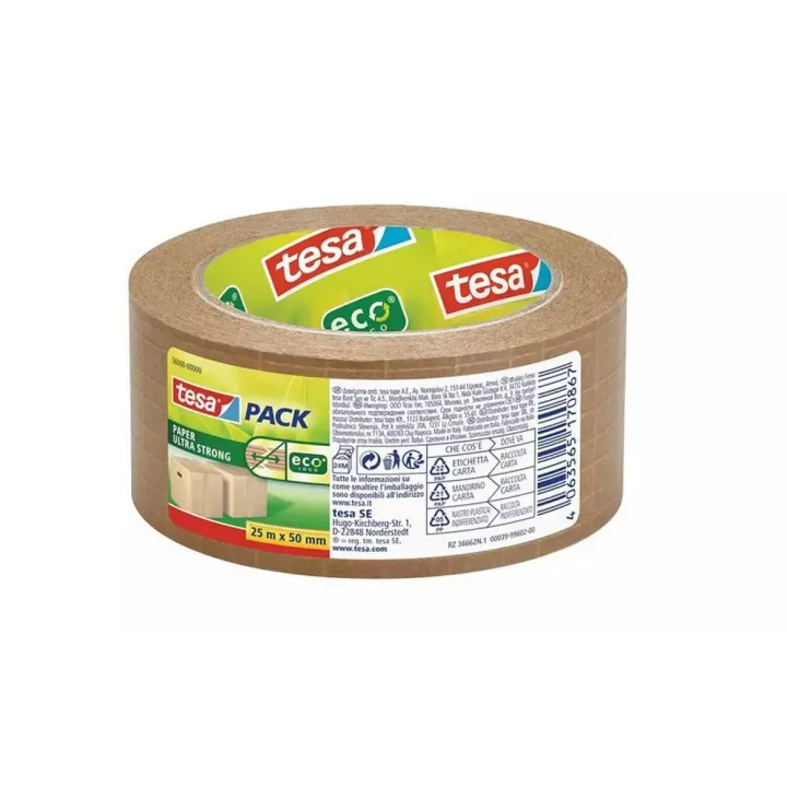 tesa Ruban adhésif Papier Ultra Strong, 50 mm x 25 m, Brun