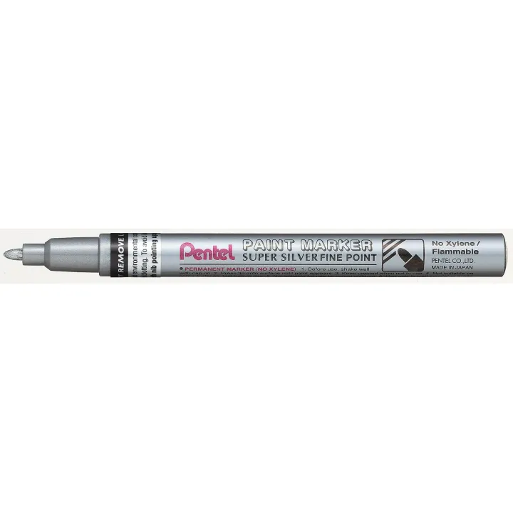 pentel Marqueur indélébile Paint 1.5 mm, Argent métallique