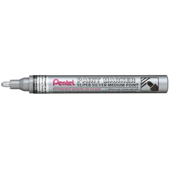 pentel Marqueur indélébile Paint 2.5 mm, Argent métallique