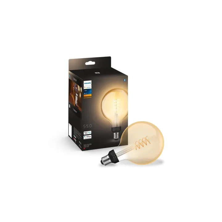 Philips Hue White E27 pack individuel filament Giant Globe 550 lm