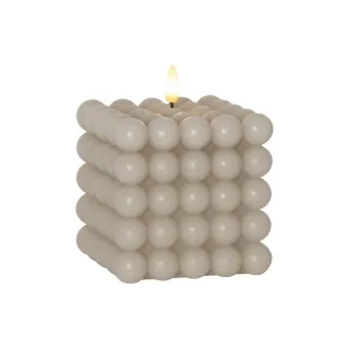 Star Trading Bougie LED Pillar Flamme Dot, 10 x 12.5 cm, beige