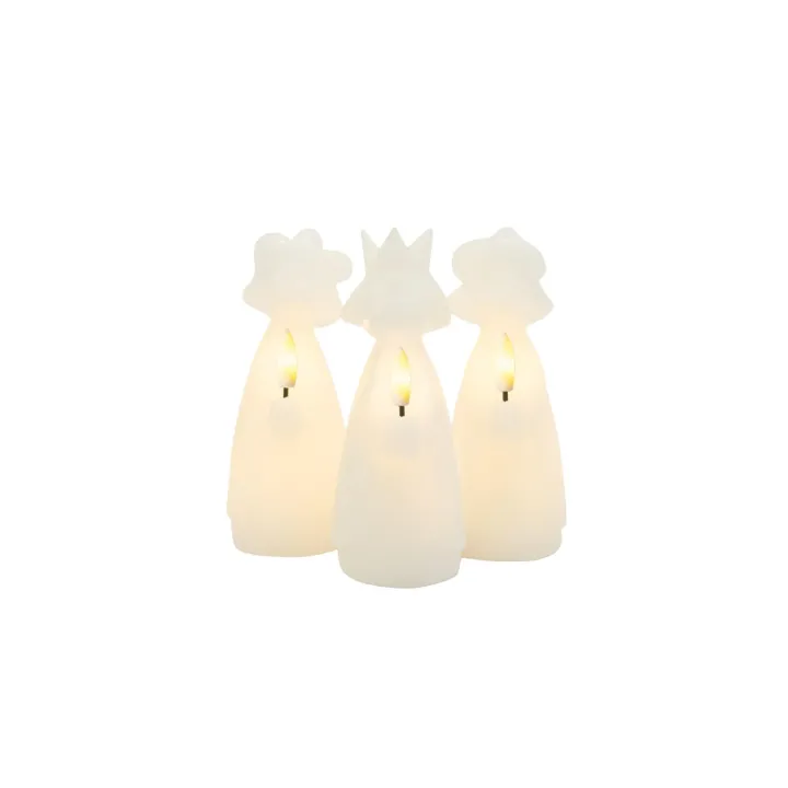 Sirius Set de bougies LED Trois rois Marie, Blanc